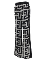 Balmain Logo Pattern Pants - Women - Piano Luigi