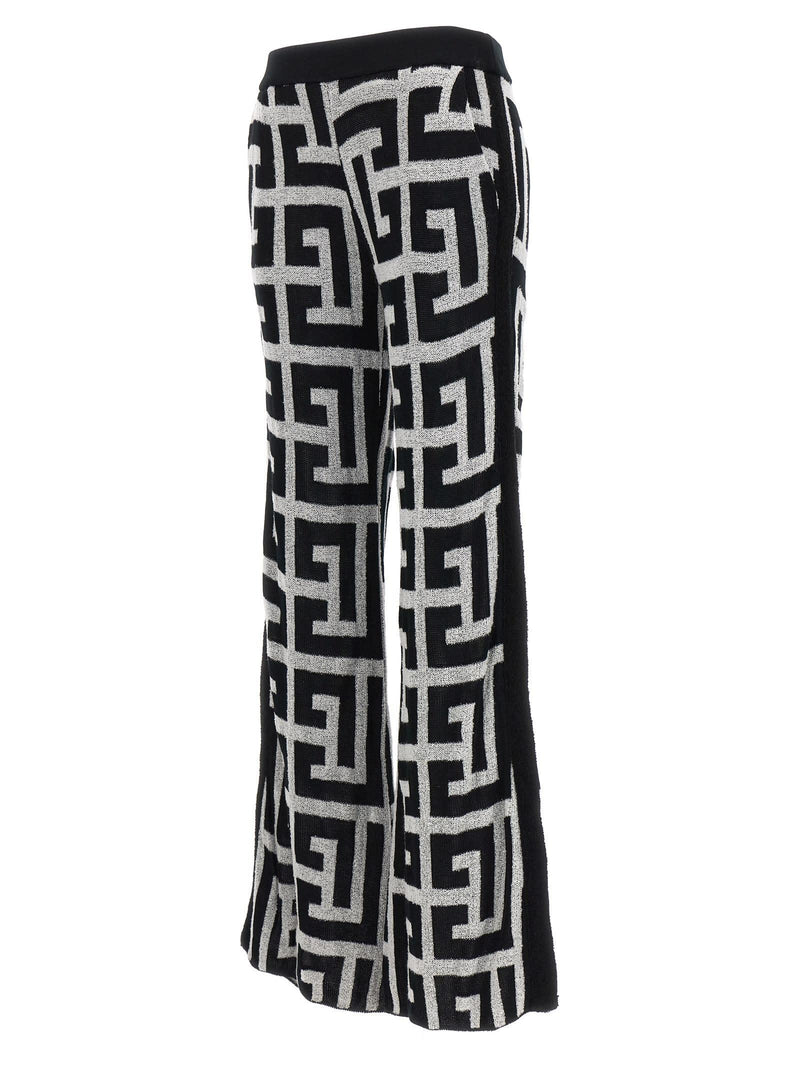 Balmain Logo Pattern Pants - Women - Piano Luigi