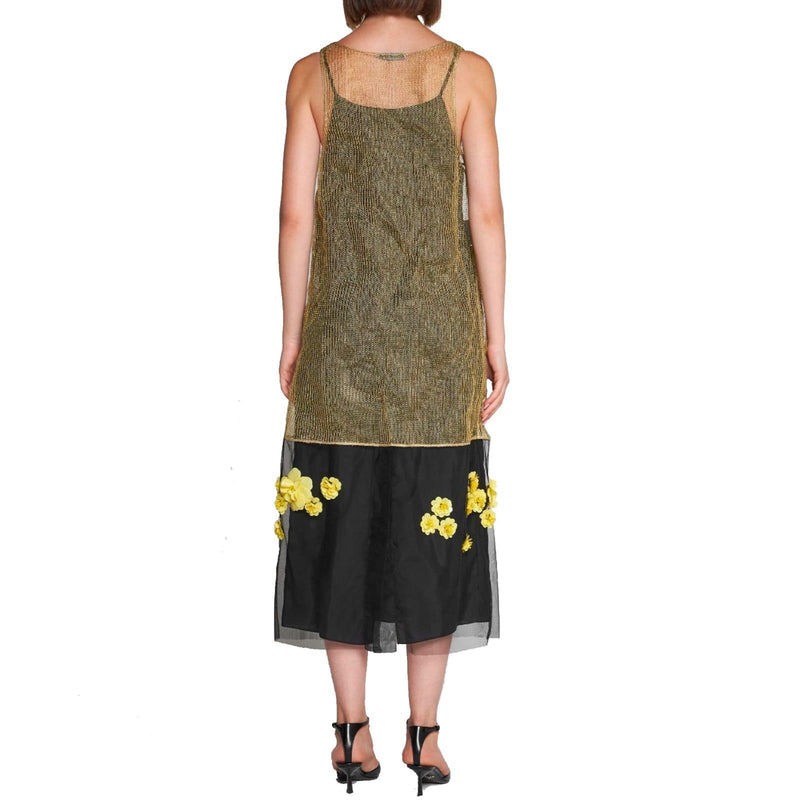Prada 3d Flowers Lurex Knitted Dress - Women - Piano Luigi