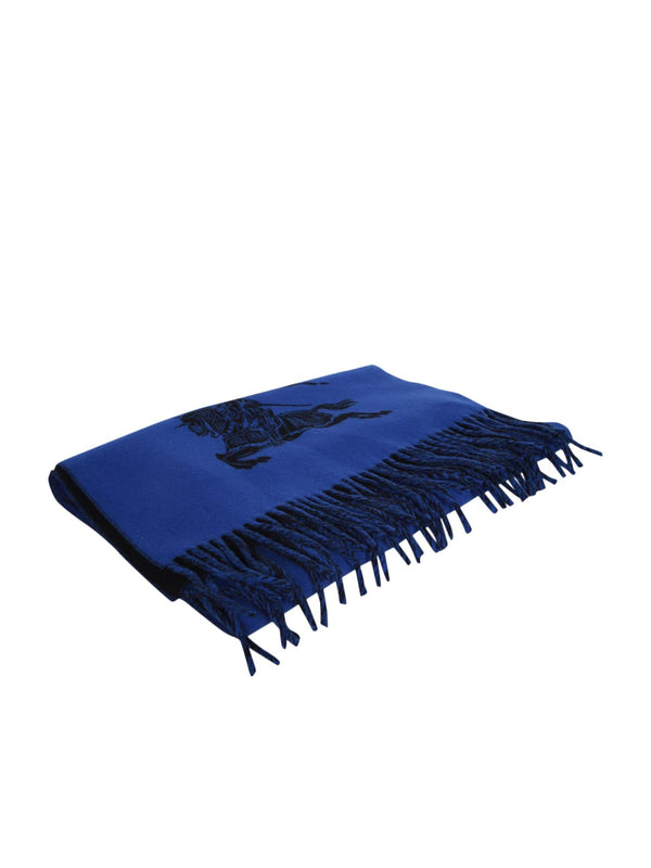 Burberry Cashmere Scarf Blue And Black - Men - Piano Luigi