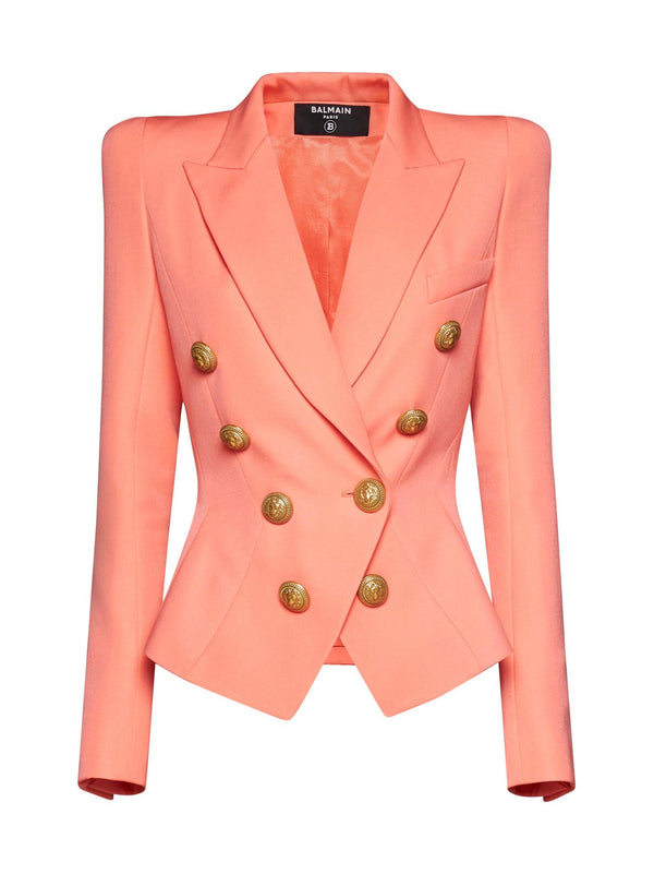 Balmain Crop Double-breasted Blazer - Women - Piano Luigi