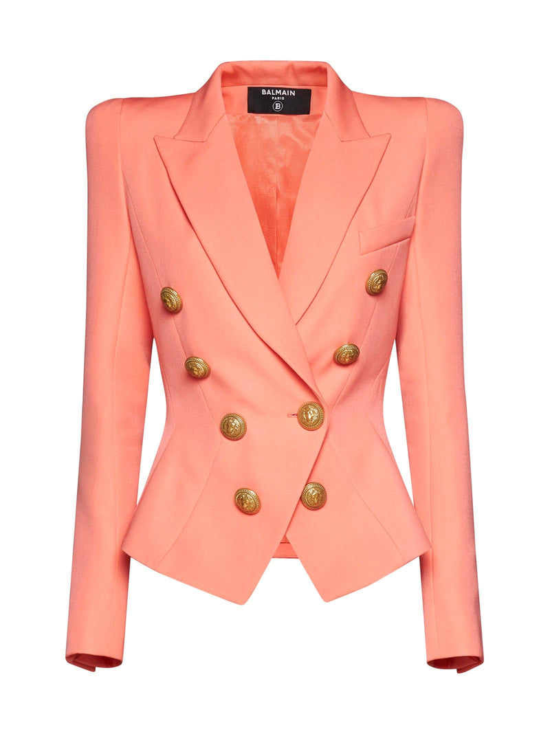 Balmain Crop Double-breasted Blazer - Women - Piano Luigi