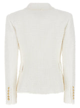 Balmain 6 Buttons Jacket In White Tweed - Women - Piano Luigi