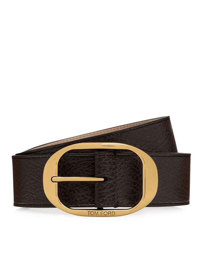 Tom Ford Buffalo Grain Oval Buckle Jeans Belt Ps 40 Mm - Men - Piano Luigi