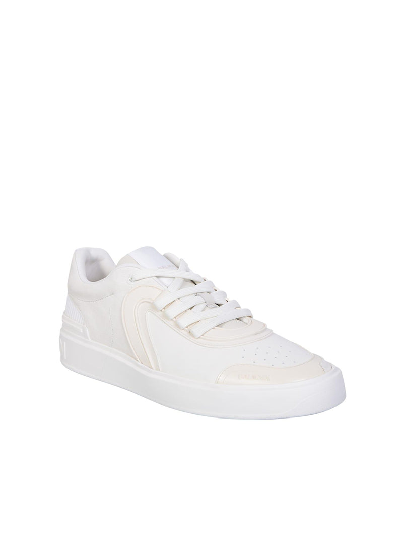 Balmain Sneakers In White Suede And Leather - Men - Piano Luigi