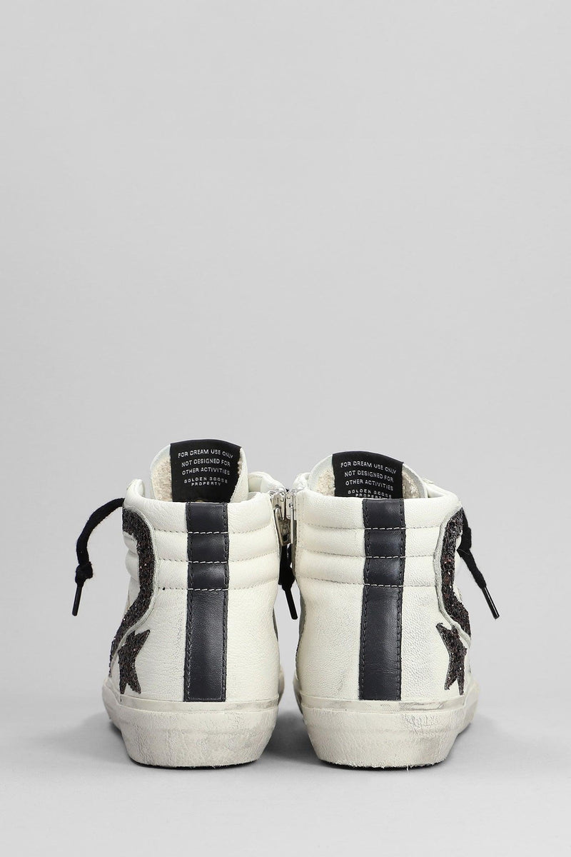 Golden Goose Slide Sneakers In White Leather - Women - Piano Luigi