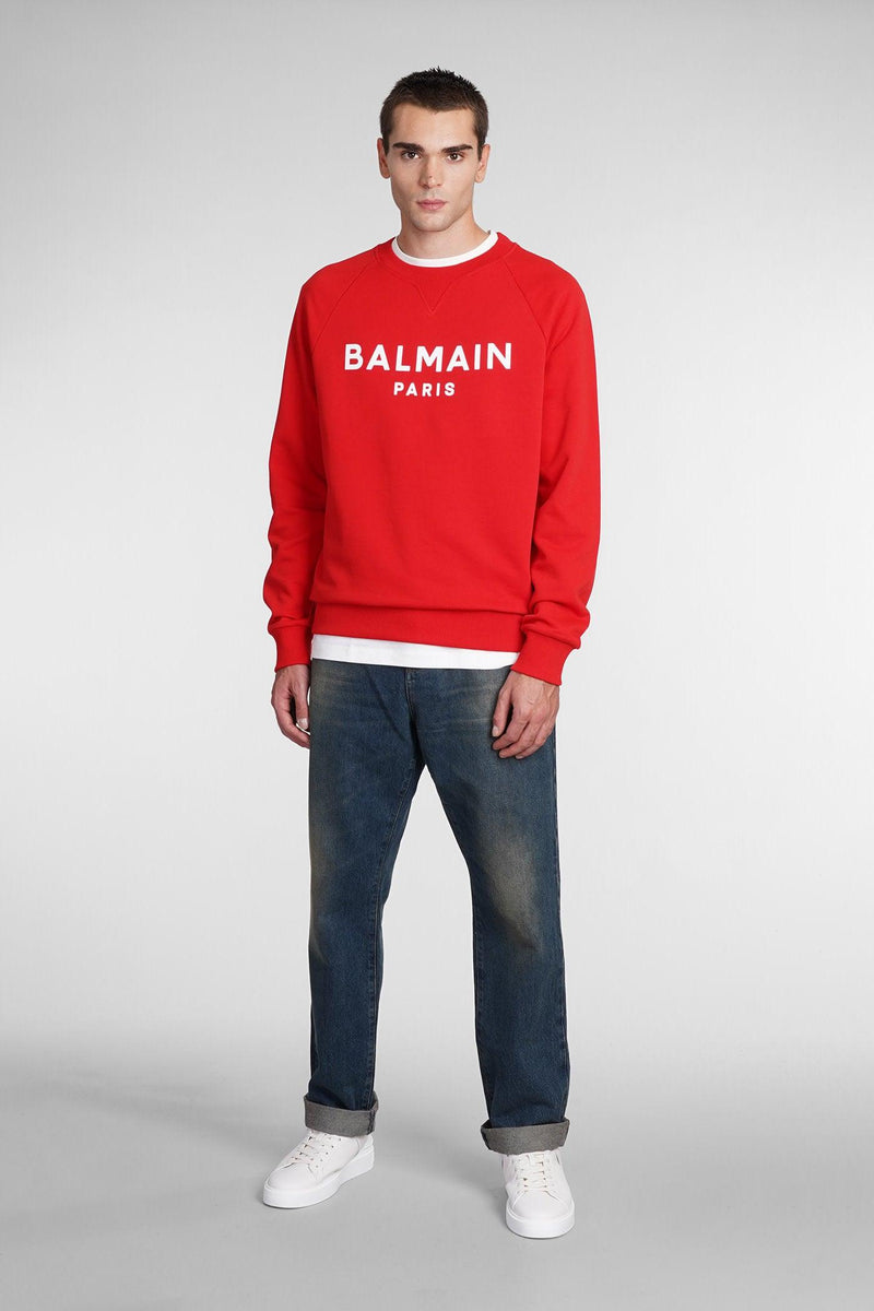 Balmain Sweatshirt In Red Cotton - Men - Piano Luigi