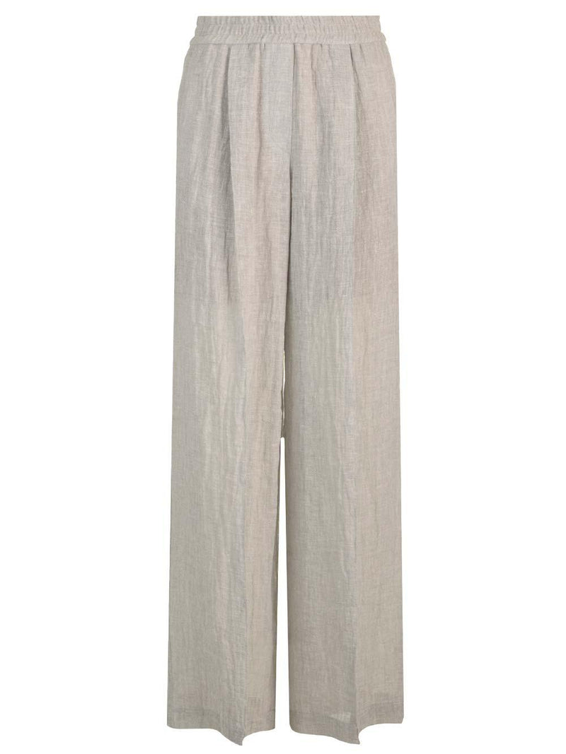 Brunello Cucinelli Wide Leg Linen Trousers - Women - Piano Luigi