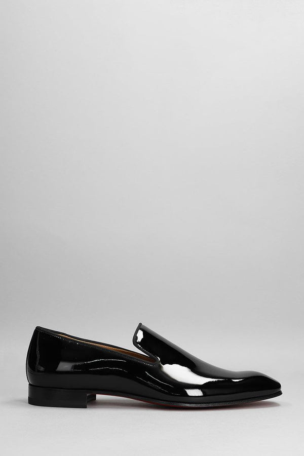 Christian Louboutin Dandeliuon Flat Loafers In Black Patent Leather - Men - Piano Luigi