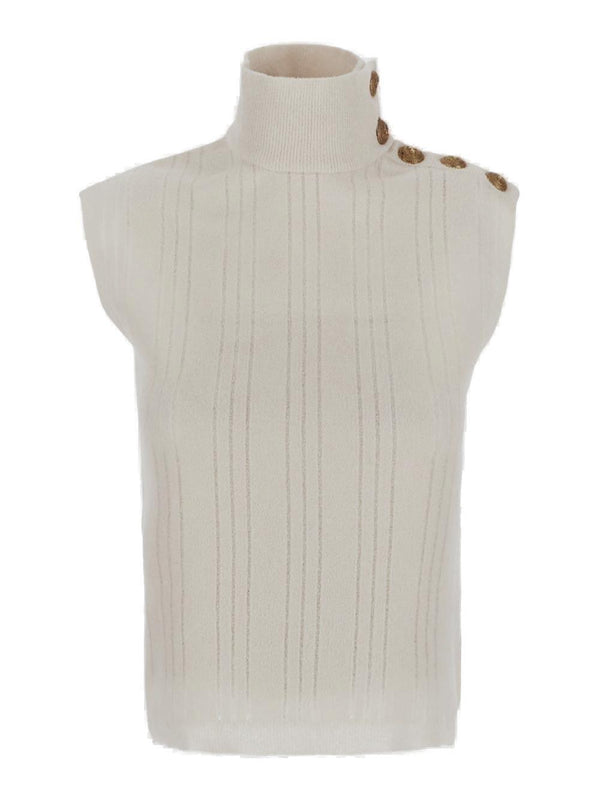 Balmain Turtleneck Sleeveless Top - Women - Piano Luigi