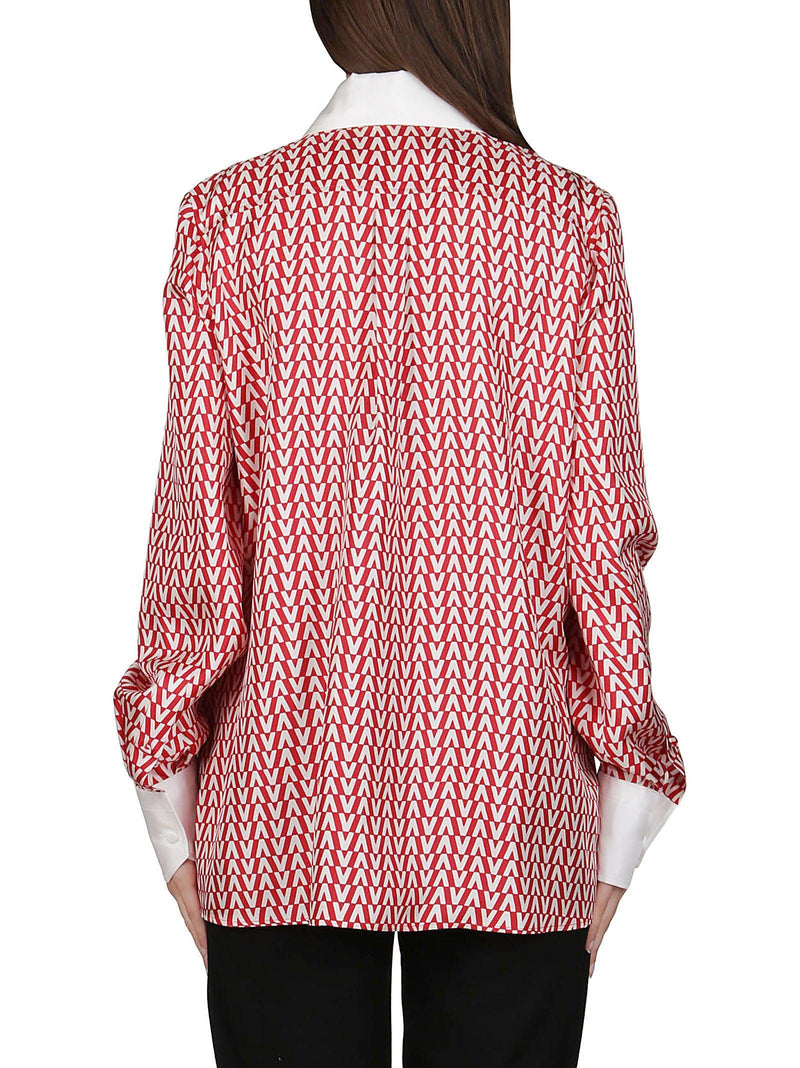 Valentino Vlogo Print Tie-detailed Shirt - Women - Piano Luigi