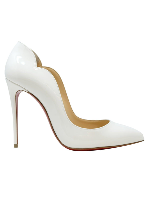 Christian Louboutin White Patent Leather Hot Chick 100 Pumps - Women - Piano Luigi