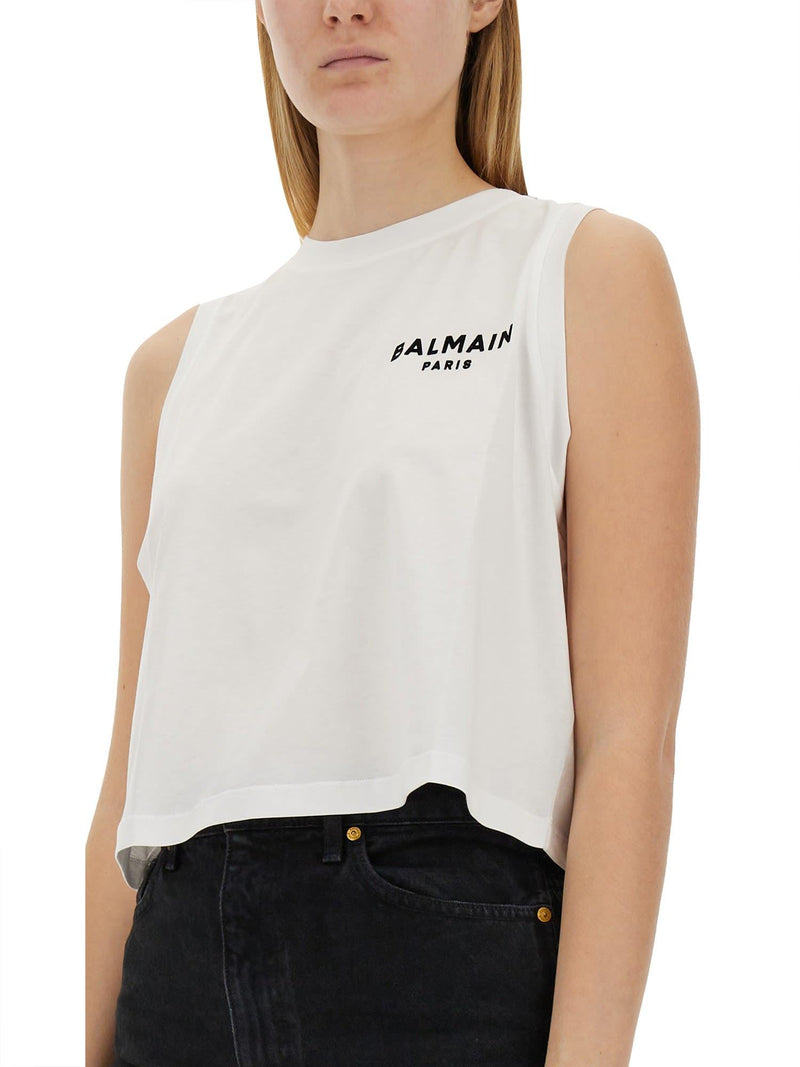 Balmain Tank Top With Logo - Women - Piano Luigi