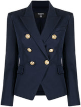 Balmain Double-breasted Blue Viscose Blazer - Women - Piano Luigi