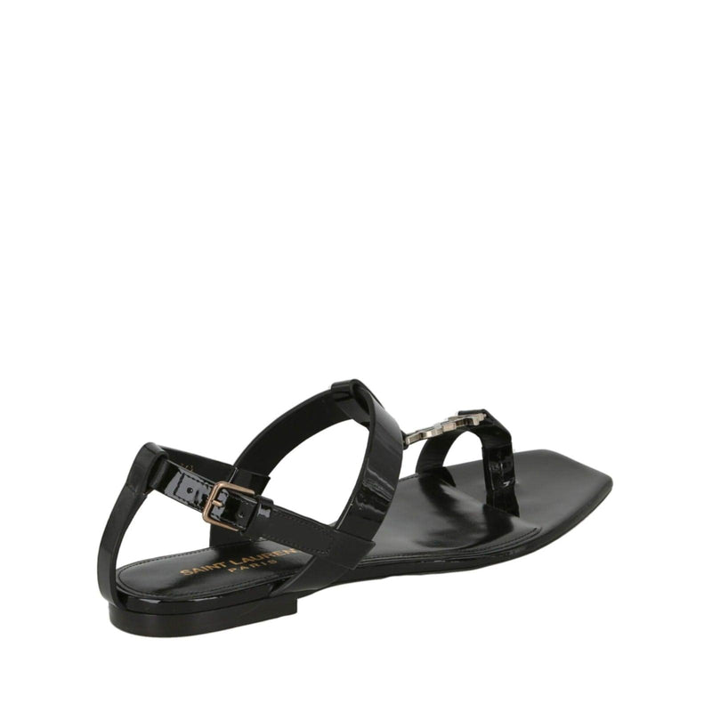 Saint Laurent Cassandra Logo Leather Sandals - Women - Piano Luigi