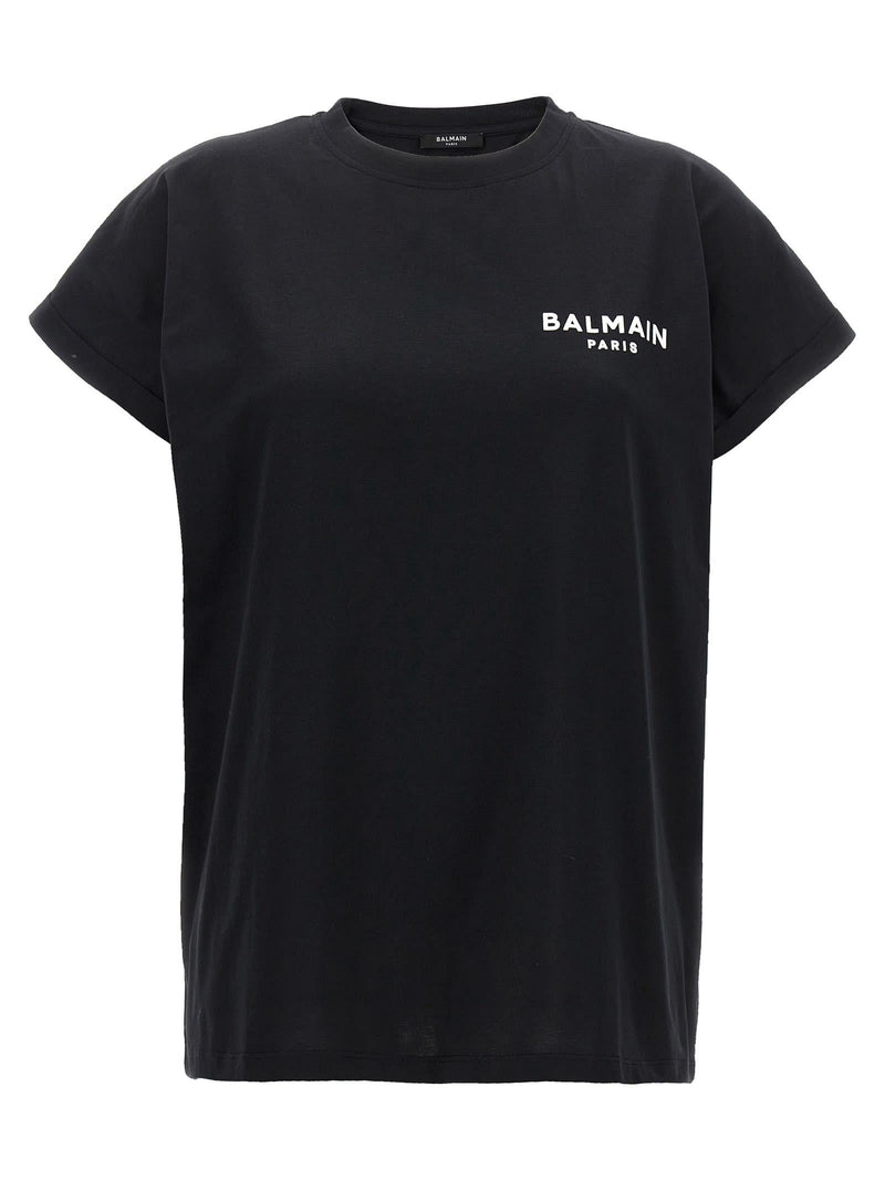 Balmain Flocked Logo T-shirt - Women - Piano Luigi