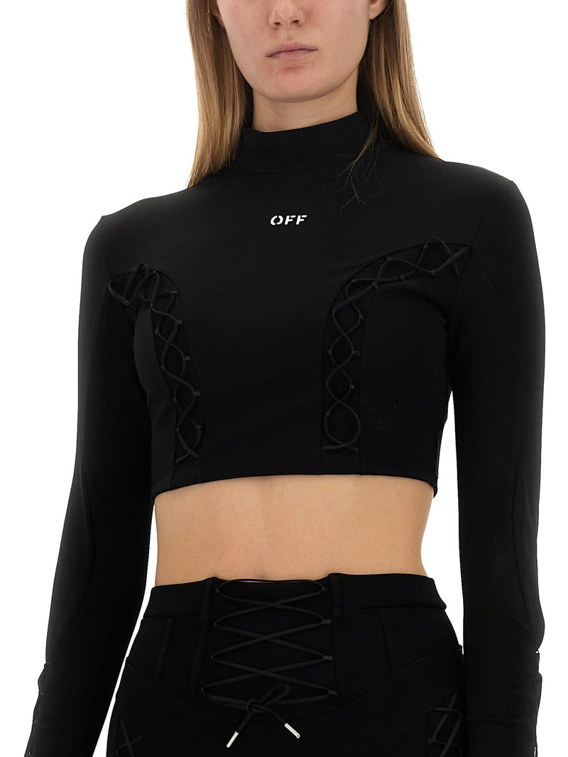 Off-White Lace-up L/s Turtleneck Top - Women - Piano Luigi