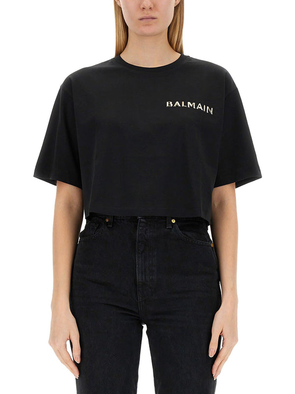 Balmain Logo Print T-shirt - Women - Piano Luigi