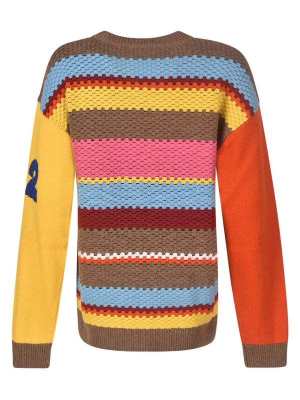 Dsquared2 Stripe Patterned Rib Knit Sweater - Women - Piano Luigi