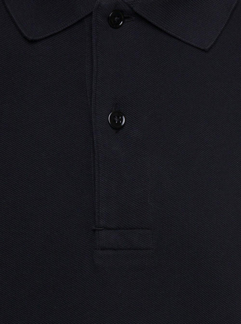 Tom Ford Black Short-sleeves Polo In Cotton Piquet Jersey Man - Men - Piano Luigi
