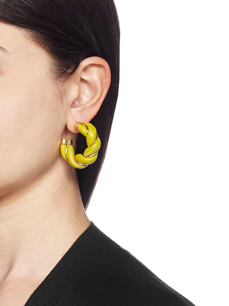 Bottega Veneta Interwoven Hoop Earrings - Women - Piano Luigi