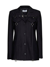 Off-White Black Virgin Wool Blend Blazer - Women - Piano Luigi