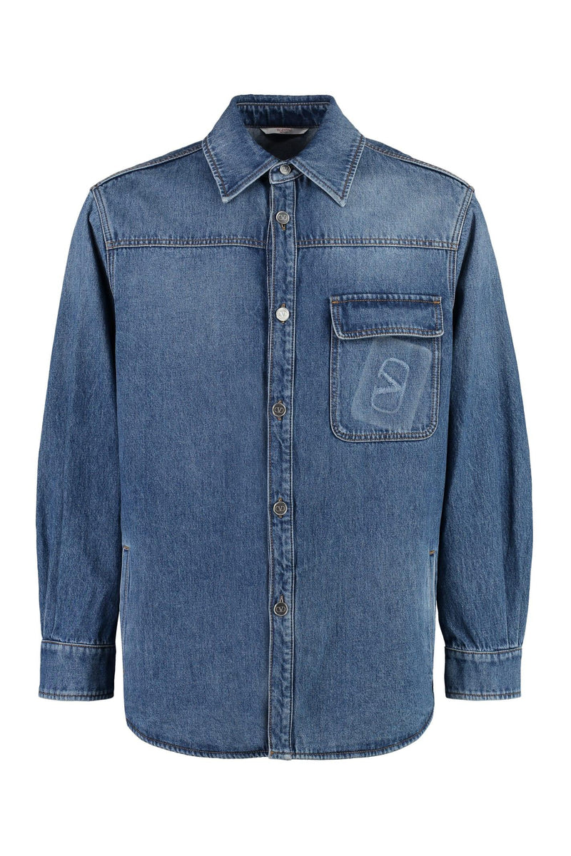 Valentino Overshirt In Denim - Men - Piano Luigi