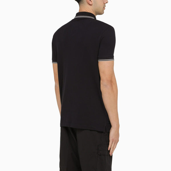 Stone Island Navy Short-sleeved Polo Shirt With Logo - Men - Piano Luigi