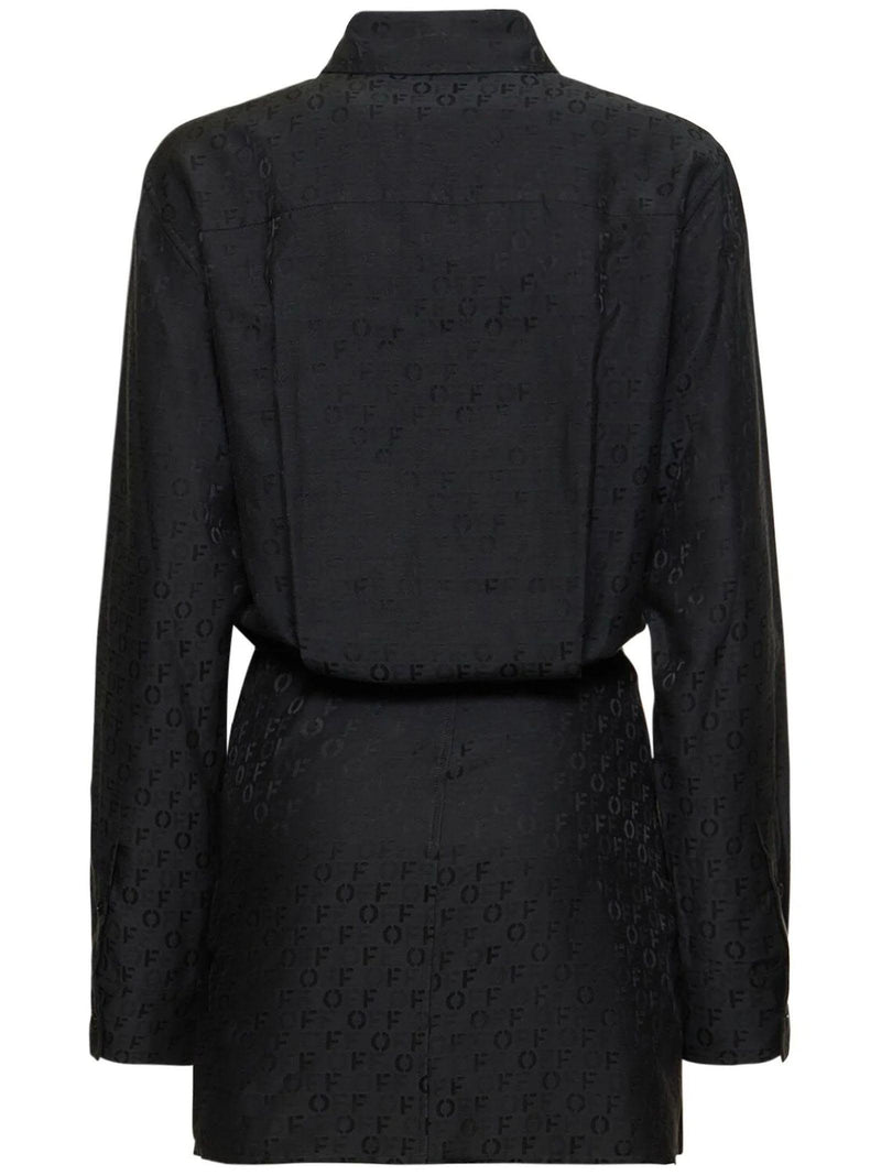 Off-White Off Jacquard Shirt Dress - Women - Piano Luigi