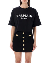 Balmain Cropped Logo T-shirt - Women - Piano Luigi