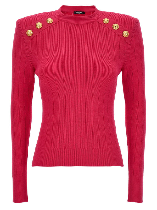 Balmain Logo Button Sweater - Women - Piano Luigi