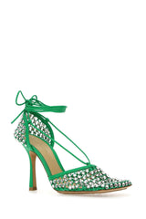 Bottega Veneta Grass Green Mesh Stretch Sandals - Women - Piano Luigi