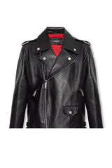 Dsquared2 Black Leather Boyfriend Jacket - Women - Piano Luigi