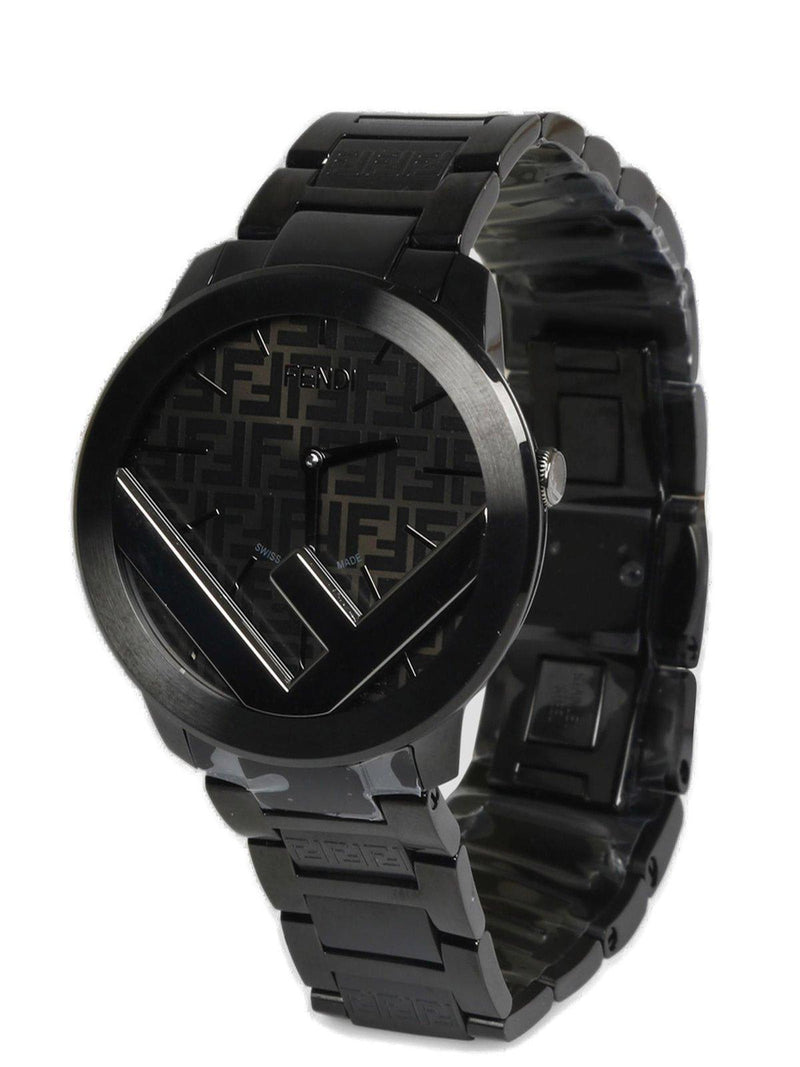 Fendi Ff Motif 41mm Round Watch - Men - Piano Luigi