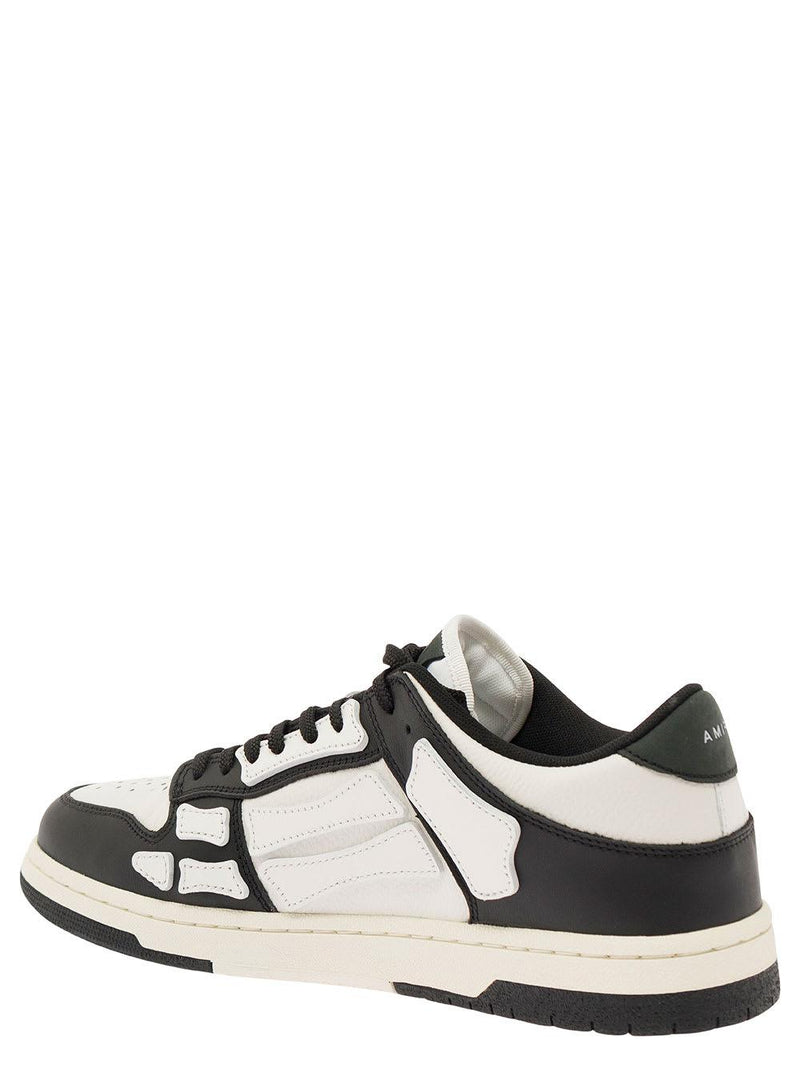 AMIRI skel Top Low White And Black Sneakers With Skeleton Patch In Leather Man - Men - Piano Luigi