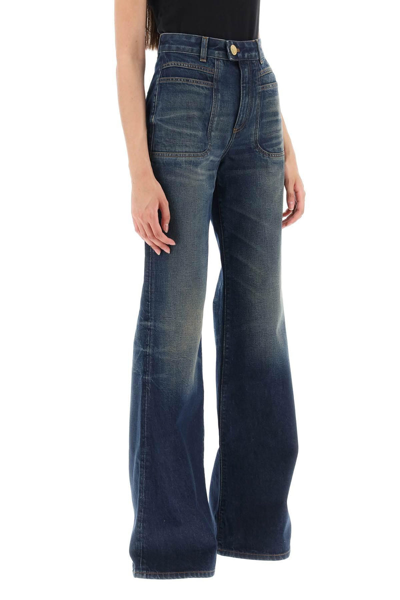 Balmain Blue Cotton Jeans - Women - Piano Luigi