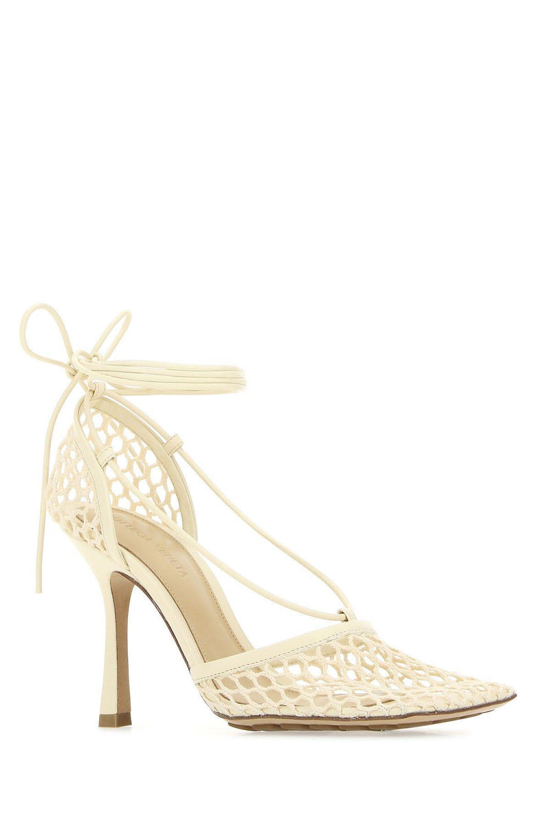 Bottega Veneta Ivory Mesh Stretch Sandals - Women - Piano Luigi