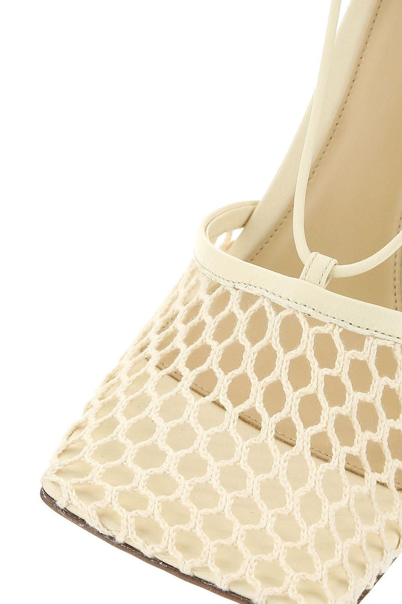 Bottega Veneta Ivory Mesh Stretch Sandals - Women - Piano Luigi