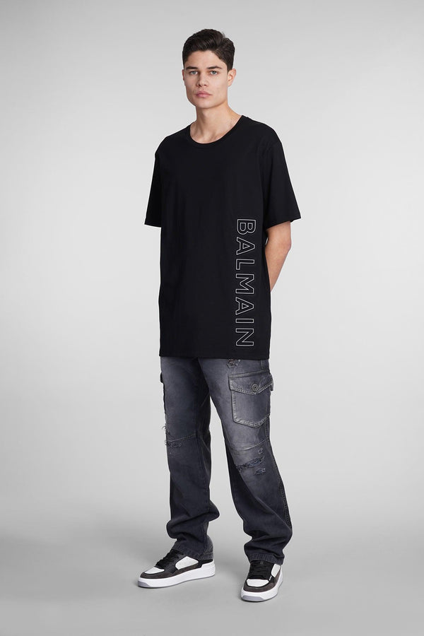 Balmain T-shirt In Black Cotton - Men - Piano Luigi