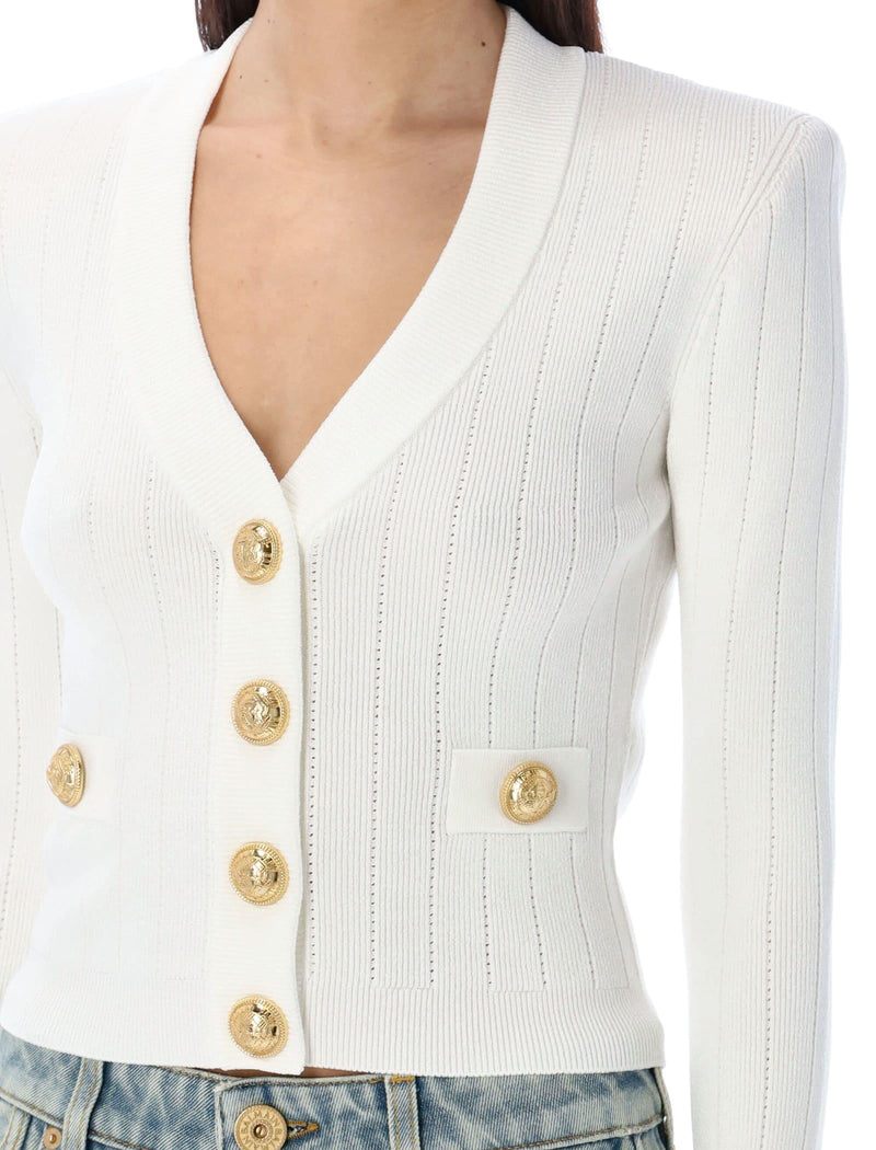 Balmain Gold Buttons Knit Cardigan - Women - Piano Luigi