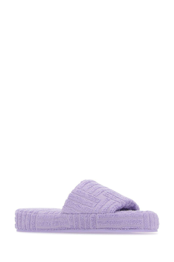 Bottega Veneta Lilac Terry Fabric Resort Sponge Slippers - Women - Piano Luigi