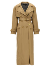 Balmain Logo Button Trench Coat - Women - Piano Luigi