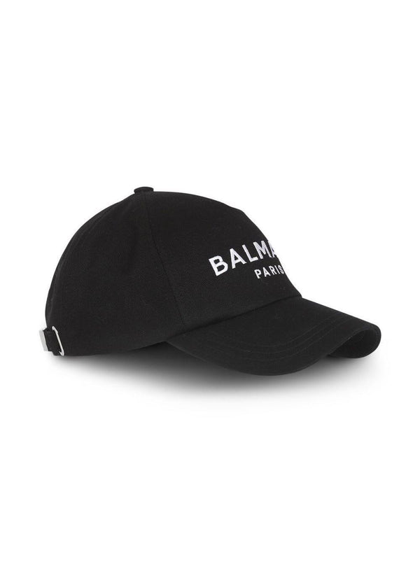 Balmain Black Baseball Cap With Contrasting Logo In Cotton Woman - Men - Piano Luigi