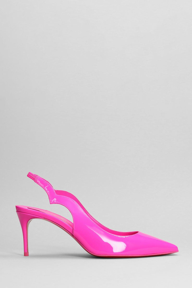 Christian Louboutin Hot Chick Sling Pumps In Rose-pink Patent Leather - Women - Piano Luigi