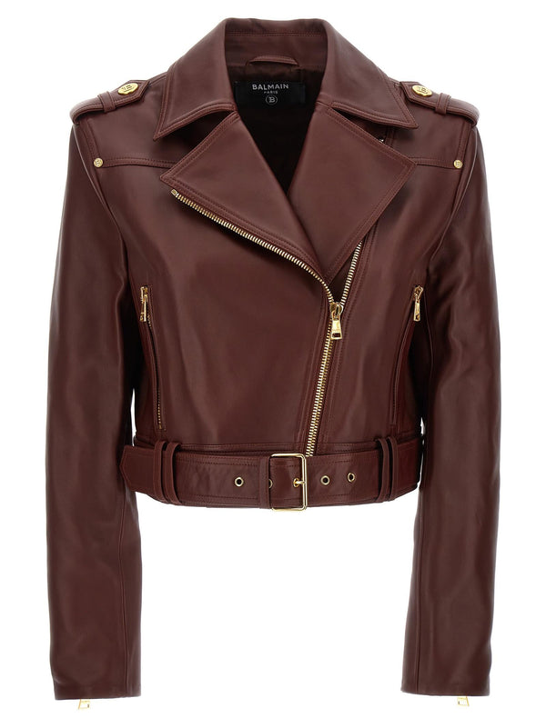 Balmain Leather Nail Jacket - Women - Piano Luigi