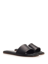 Brunello Cucinelli Low Band Sandal In Black Leather - Women - Piano Luigi