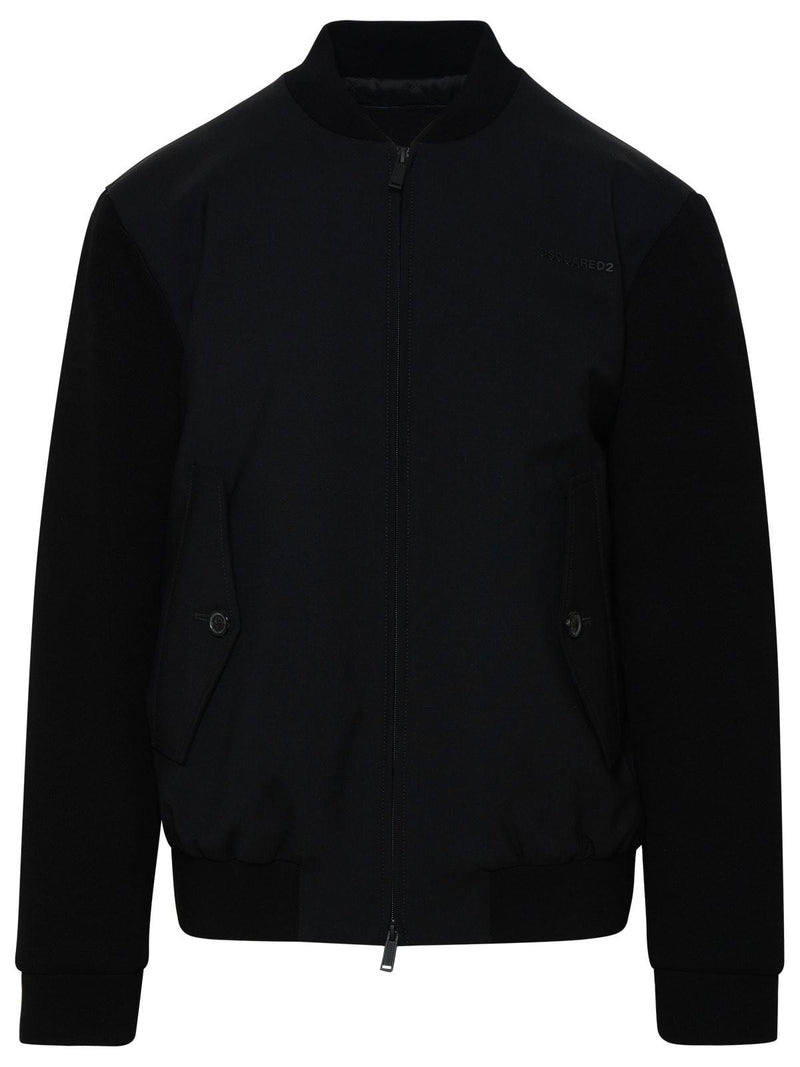 Dsquared2 Bomber Jacket In Black Wool - Men - Piano Luigi