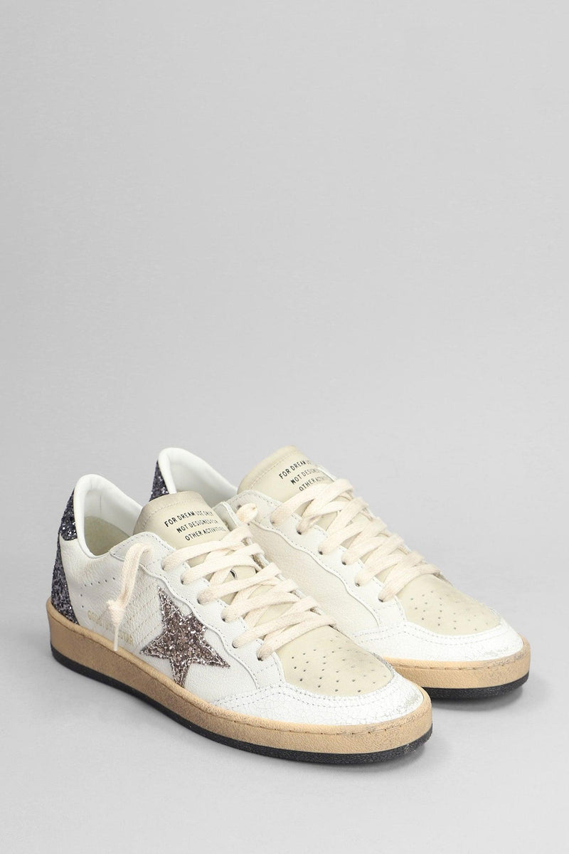 Golden Goose Ball Star Sneakers In White Leather - Women - Piano Luigi