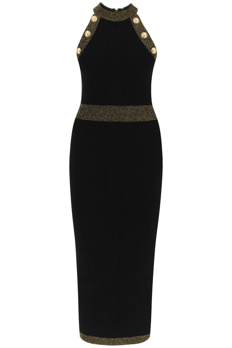 Balmain Button-detailed Halterneck Knitted Midi Dress - Women - Piano Luigi