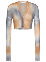 Off-White Tie Dye Seethr Crop Cardigan - Women - Piano Luigi